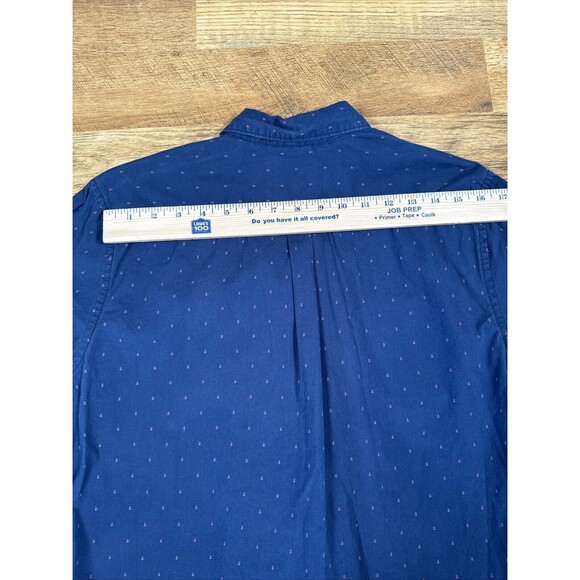 Denim & Flower Ricky Singh Button Up Shirt Faded Dark Blue All Over Anchors Sz L - Picture 9 of 9
